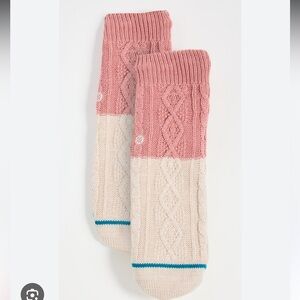 Stance Pink and Cream Knit Socks